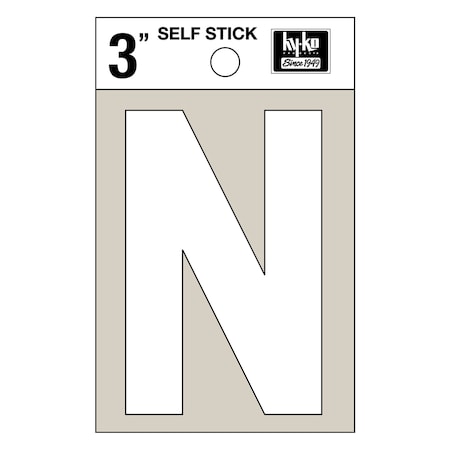 Hy-Ko 3In White Vinyl Letter N, 10PK A30524